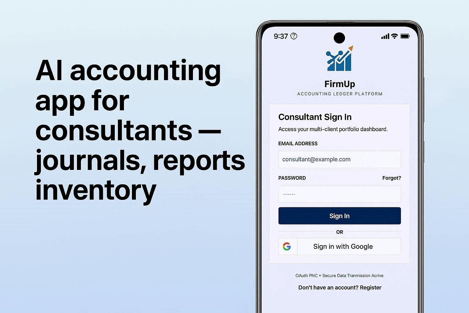 FirmUp Accounting app interface